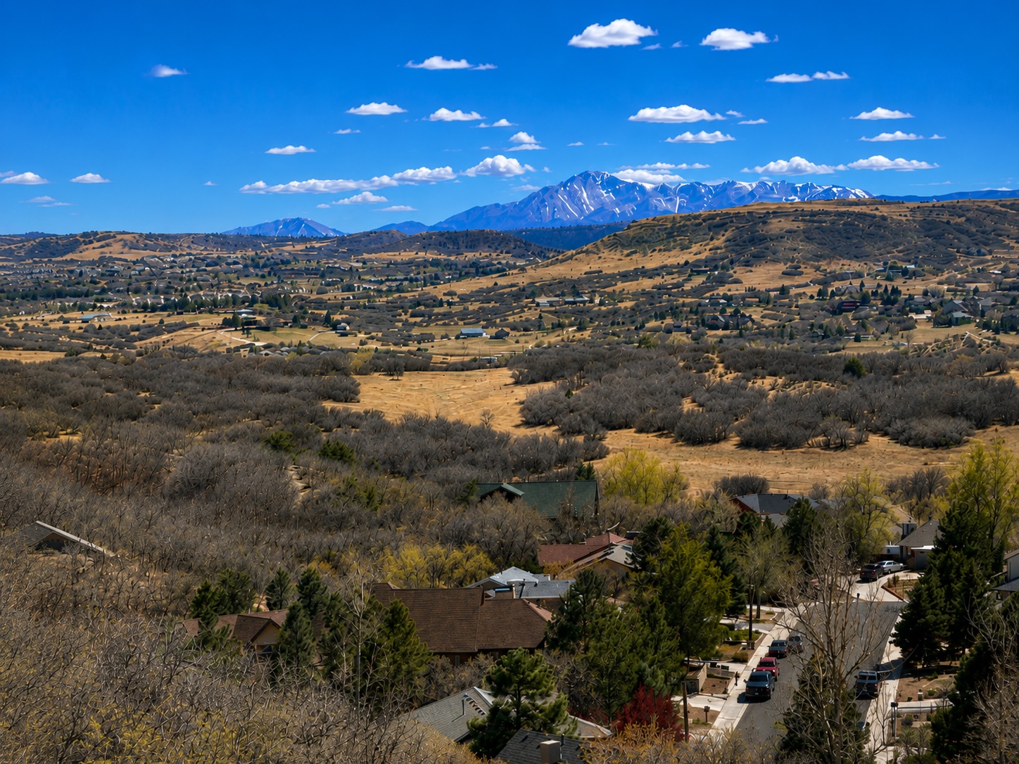Mountain and Front Range views from the property